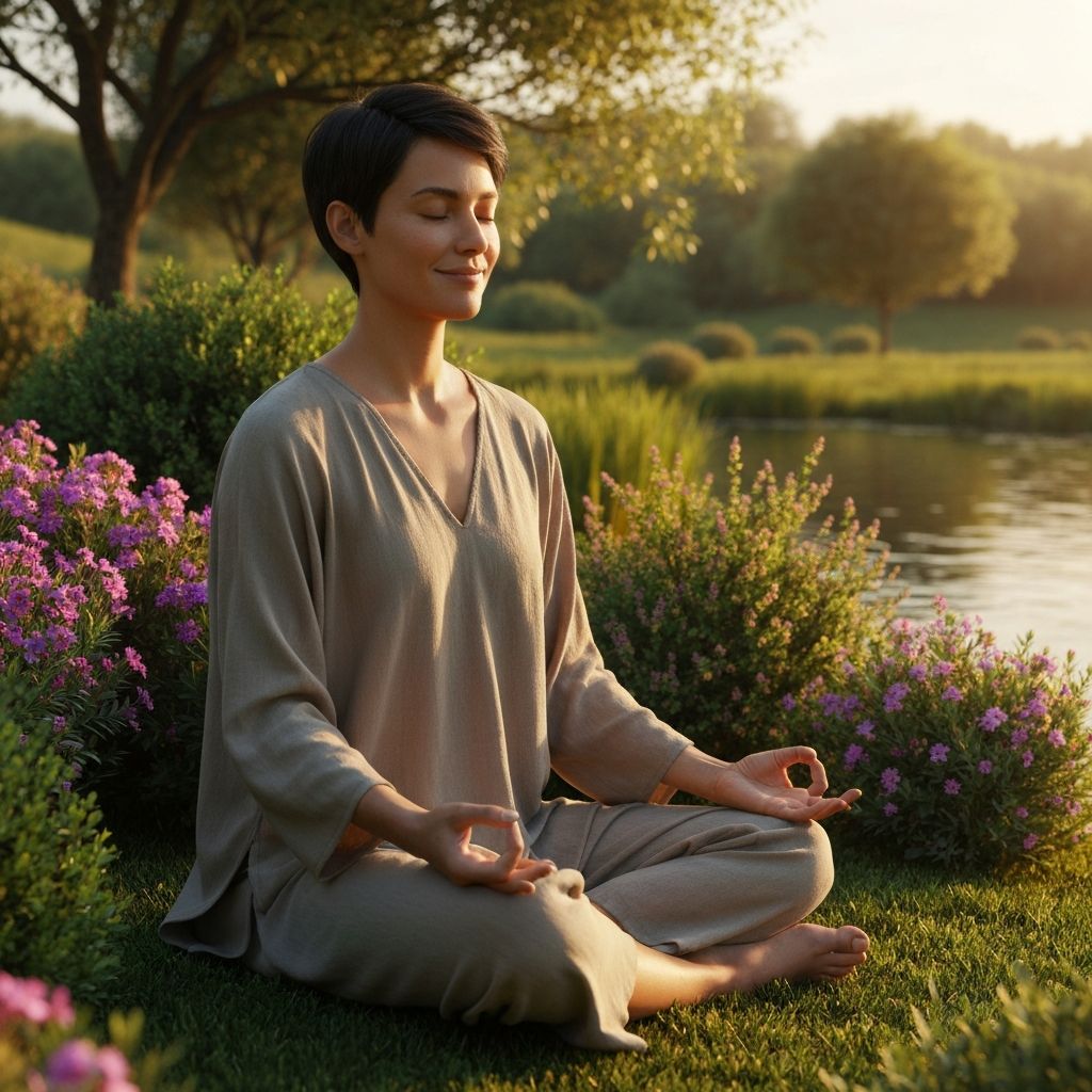 Osoba meditująca w przyrodzie